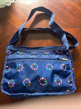 Lesportsac Navy Crossbody with Multicolor Heart Circles